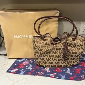 Michael Kors Canvass Drawstring Tote